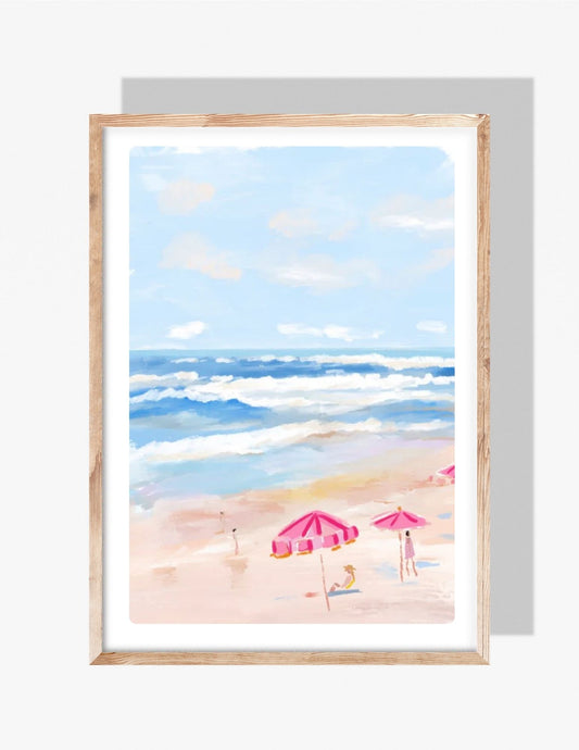 PINK BEACH DAY - Art Print
