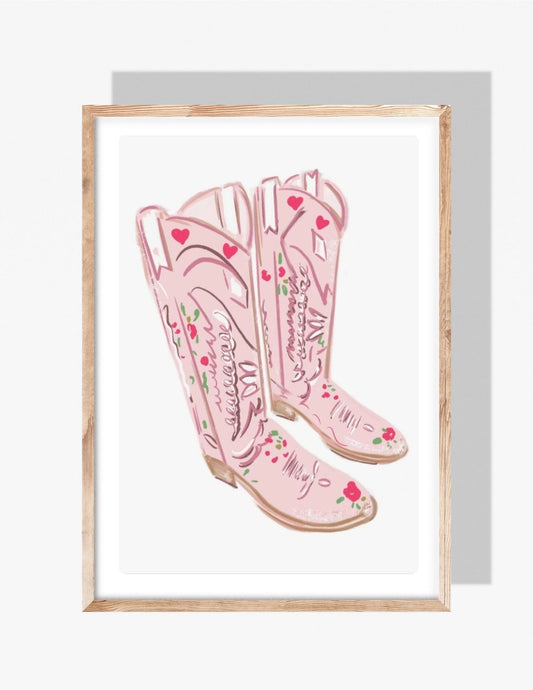 PINK BOOTS - Art Print