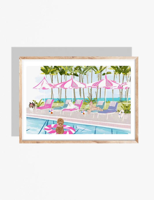 POOL PAWTY - Art Print