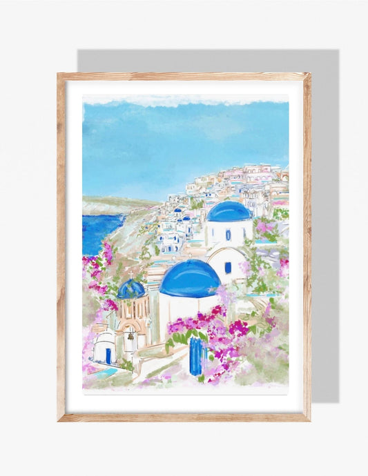 SANTORINI BLUES - Art Print