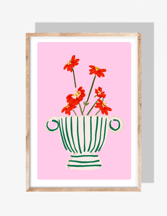 STRIPED VASE- Art Print