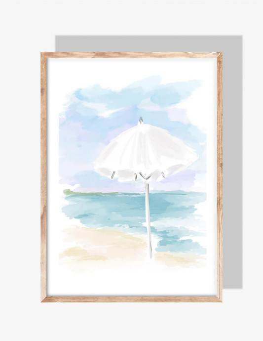 WHITE UMBRELLA - Art Print