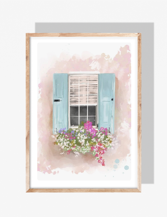 WINDOW IN BLOOM - Art Print