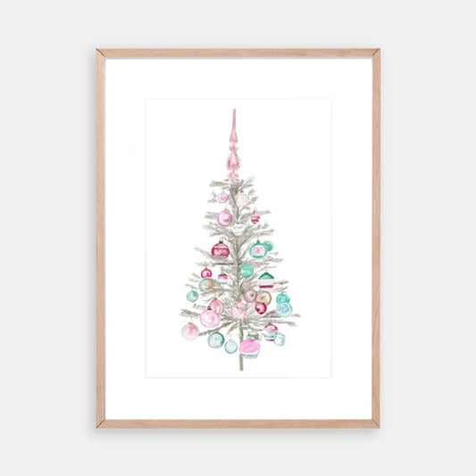 Nostalgic Christmas Tree Wall Art Print